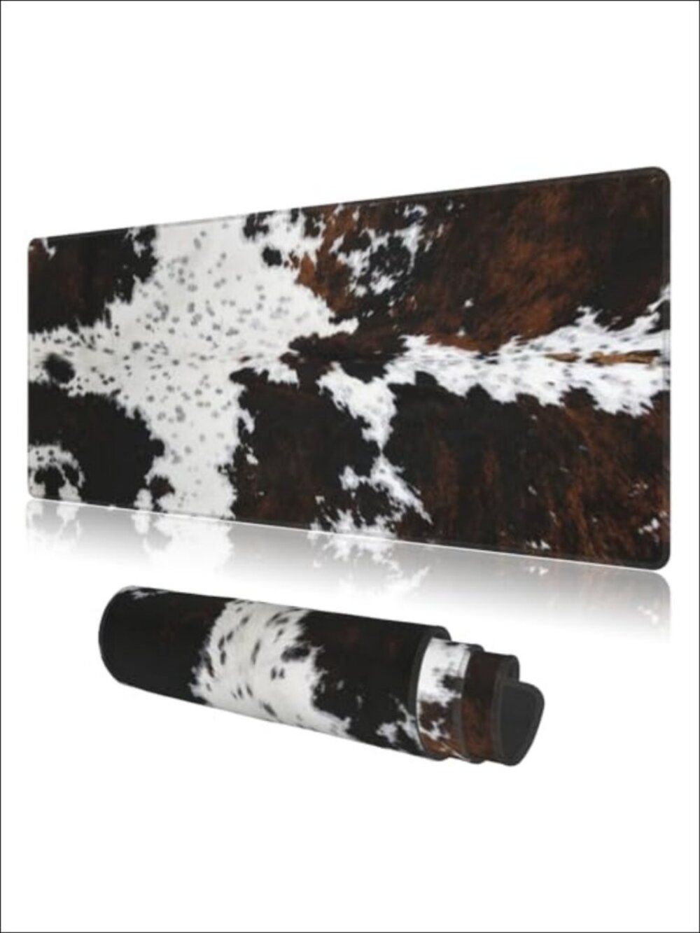 Large Cowhide Faux Fur Extended Mouse Pad Desk Mat